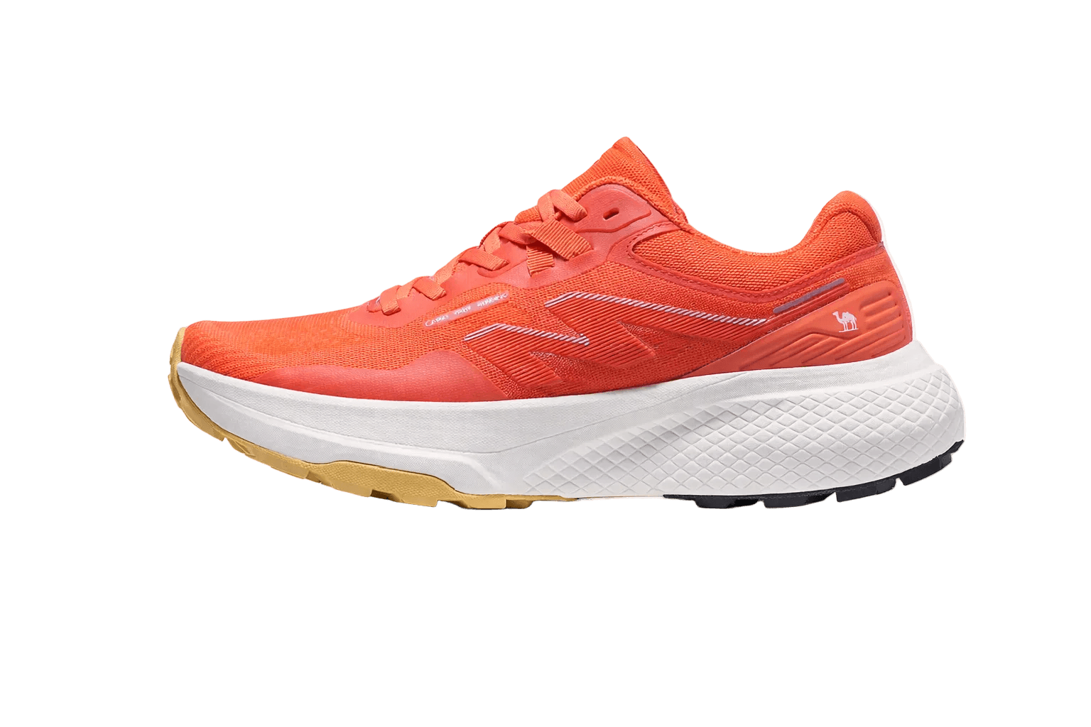 RUNEX CAM ELX breathable running shoes in vibrant orange color for comfort and performance.